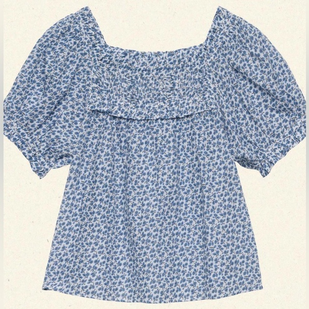 Doen Frances Top- Cornflower Blue